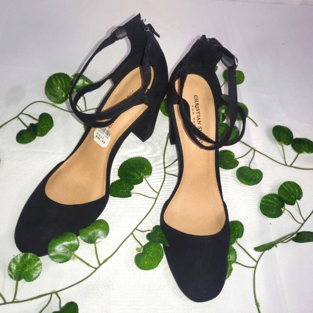 Black strappy Christian Siriano heals size 11 NWOB